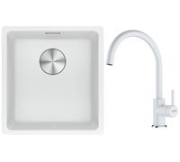 Conjunto fregadero de granito Franke Maris 125.0687.251, grifo de cocina Franke Lina 115.0626.024
