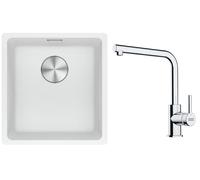 Conjunto fregadero de granito Franke Maris 125.0687.251, grifo de cocina Franke Lina 115.0712.420