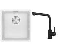 Conjunto fregadero de granito Franke Maris 125.0687.251, grifo de cocina Franke Lina 115.0712.435