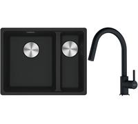 Conjunto fregadero de granito Franke Maris 125.0687.264, grifo de cocina Franke Lina 115.0626.055
