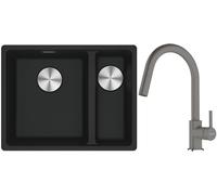 Conjunto fregadero de granito Franke Maris 125.0687.264, grifo de cocina Franke Lina 115.0626.057