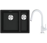 Conjunto fregadero de granito Franke Maris 125.0687.264, grifo de cocina Franke Lina 115.0626.081