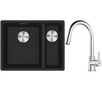 Conjunto fregadero de granito Franke Maris 125.0687.264, grifo de cocina Franke Lina 115.0693.229