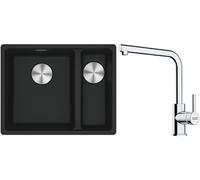 Conjunto fregadero de granito Franke Maris 125.0687.264, grifo de cocina Franke Lina 115.0712.420