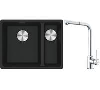 Conjunto fregadero de granito Franke Maris 125.0687.264, grifo de cocina Franke Sirius Side 115.0668.280