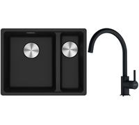 Conjunto fregadero de granito Franke Maris 125.0687.265, grifo de cocina Franke Lina 115.0626.020