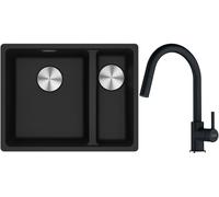 Conjunto fregadero de granito Franke Maris 125.0687.265, grifo de cocina Franke Lina 115.0626.055
