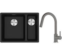 Conjunto fregadero de granito Franke Maris 125.0687.265, grifo de cocina Franke Lina 115.0626.057