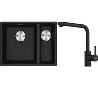 Conjunto fregadero de granito Franke Maris 125.0687.265, grifo de cocina Franke Lina 115.0712.435