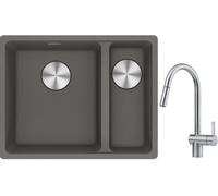 Conjunto fregadero de granito Franke Maris 125.0687.266, grifo de cocina Franke Atlas 115.0590.047