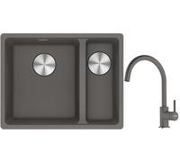 Conjunto fregadero de granito Franke Maris 125.0687.266, grifo de cocina Franke Lina 115.0626.022