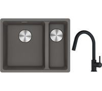 Conjunto fregadero de granito Franke Maris 125.0687.266, grifo de cocina Franke Lina 115.0626.053