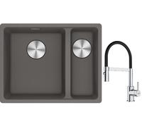 Conjunto fregadero de granito Franke Maris 125.0687.266, grifo de cocina Franke Lina 115.0626.085