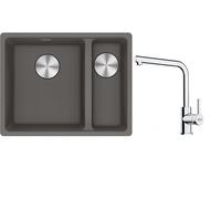 Conjunto fregadero de granito Franke Maris 125.0687.266, grifo de cocina Franke Lina 115.0712.420