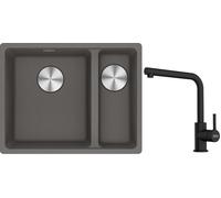 Conjunto fregadero de granito Franke Maris 125.0687.266, grifo de cocina Franke Lina 115.0712.435