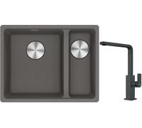 Conjunto fregadero de granito Franke Maris 125.0687.266, grifo de cocina Franke Mythos 115.0550.441