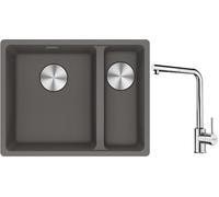 Conjunto fregadero de granito Franke Maris 125.0687.266, grifo de cocina Franke Sirius Side 115.0668.280