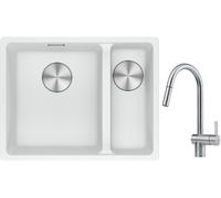 Conjunto fregadero de granito Franke Maris 125.0687.267, grifo de cocina Franke Atlas 115.0590.047