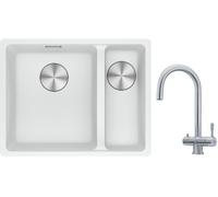 Conjunto fregadero de granito Franke Maris 125.0687.267, grifo de cocina Franke Eos 120.0179.979