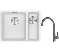 Conjunto fregadero de granito Franke Maris 125.0687.267, grifo de cocina Franke Lina 115.0626.022