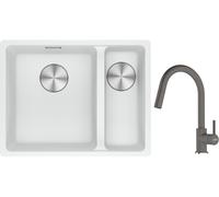 Conjunto fregadero de granito Franke Maris 125.0687.267, grifo de cocina Franke Lina 115.0626.057