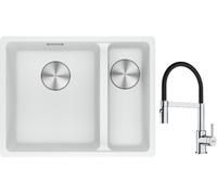 Conjunto fregadero de granito Franke Maris 125.0687.267, grifo de cocina Franke Lina 115.0626.085
