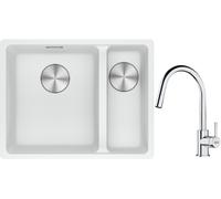 Conjunto fregadero de granito Franke Maris 125.0687.267, grifo de cocina Franke Lina 115.0693.229