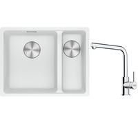 Conjunto fregadero de granito Franke Maris 125.0687.267, grifo de cocina Franke Lina 115.0712.420