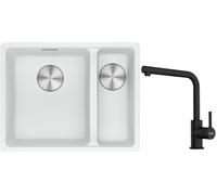 Conjunto fregadero de granito Franke Maris 125.0687.267, grifo de cocina Franke Lina 115.0712.435