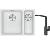 Conjunto fregadero de granito Franke Maris 125.0687.267, grifo de cocina Franke Mythos 115.0550.441