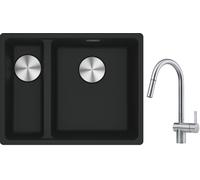 Conjunto fregadero de granito Franke Maris 125.0687.268, grifo de cocina Franke Atlas 115.0590.047