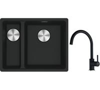 Conjunto fregadero de granito Franke Maris 125.0687.268, grifo de cocina Franke Lina 115.0626.020