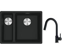 Conjunto fregadero de granito Franke Maris 125.0687.268, grifo de cocina Franke Lina 115.0626.055
