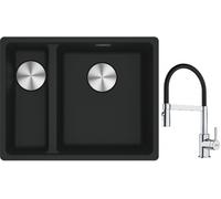 Conjunto fregadero de granito Franke Maris 125.0687.268, grifo de cocina Franke Lina 115.0626.085