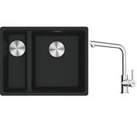 Conjunto fregadero de granito Franke Maris 125.0687.268, grifo de cocina Franke Lina 115.0712.420