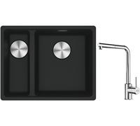Conjunto fregadero de granito Franke Maris 125.0687.268, grifo de cocina Franke Sirius Side 115.0668.280