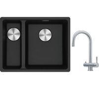 Conjunto fregadero de granito Franke Maris 125.0687.269, grifo de cocina Franke Eos 120.0179.979