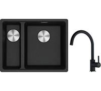 Conjunto fregadero de granito Franke Maris 125.0687.269, grifo de cocina Franke Lina 115.0626.020