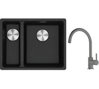 Conjunto fregadero de granito Franke Maris 125.0687.269, grifo de cocina Franke Lina 115.0626.022