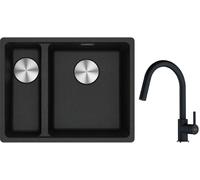 Conjunto fregadero de granito Franke Maris 125.0687.269, grifo de cocina Franke Lina 115.0626.055