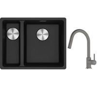 Conjunto fregadero de granito Franke Maris 125.0687.269, grifo de cocina Franke Lina 115.0626.057