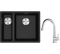 Conjunto fregadero de granito Franke Maris 125.0687.269, grifo de cocina Franke Lina 115.0693.229
