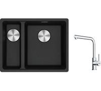 Conjunto fregadero de granito Franke Maris 125.0687.269, grifo de cocina Franke Lina 115.0712.420