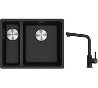 Conjunto fregadero de granito Franke Maris 125.0687.269, grifo de cocina Franke Lina 115.0712.435