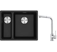 Conjunto fregadero de granito Franke Maris 125.0687.269, grifo de cocina Franke Sirius Side 115.0668.280