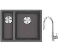 Conjunto fregadero de granito Franke Maris 125.0687.270, grifo de cocina Franke Eos 115.0590.045