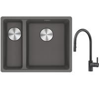 Conjunto fregadero de granito Franke Maris 125.0687.270, grifo de cocina Franke Eos 115.0613.671
