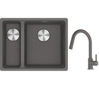 Conjunto fregadero de granito Franke Maris 125.0687.270, grifo de cocina Franke Lina 115.0626.057