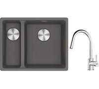 Conjunto fregadero de granito Franke Maris 125.0687.270, grifo de cocina Franke Lina 115.0693.229
