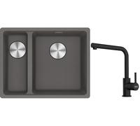 Conjunto fregadero de granito Franke Maris 125.0687.270, grifo de cocina Franke Lina 115.0712.435